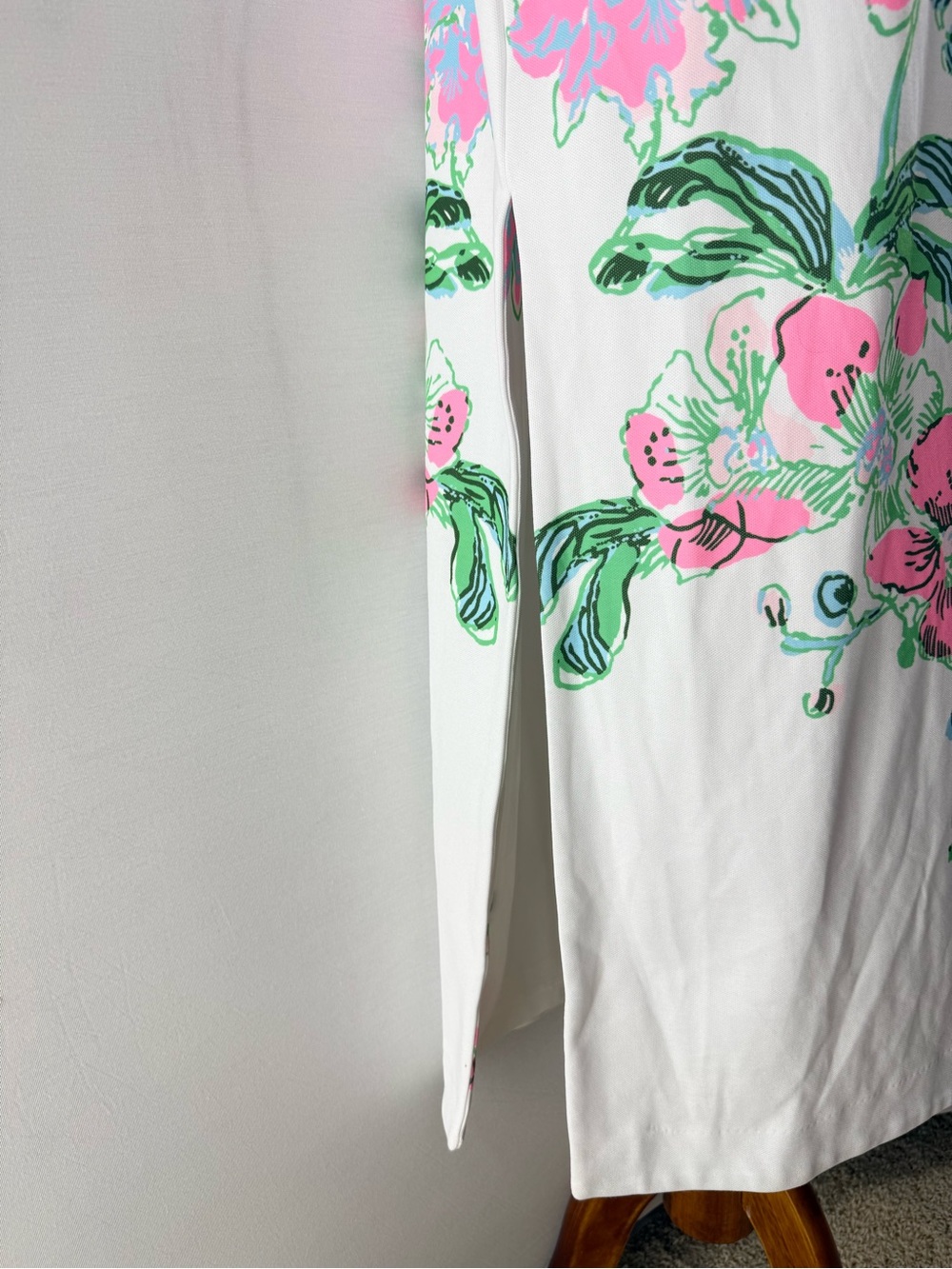 Lilly Pulitzer Melodie White Orchid Floral Print Sleeveless Maxi Dress - Picture 8 of 16